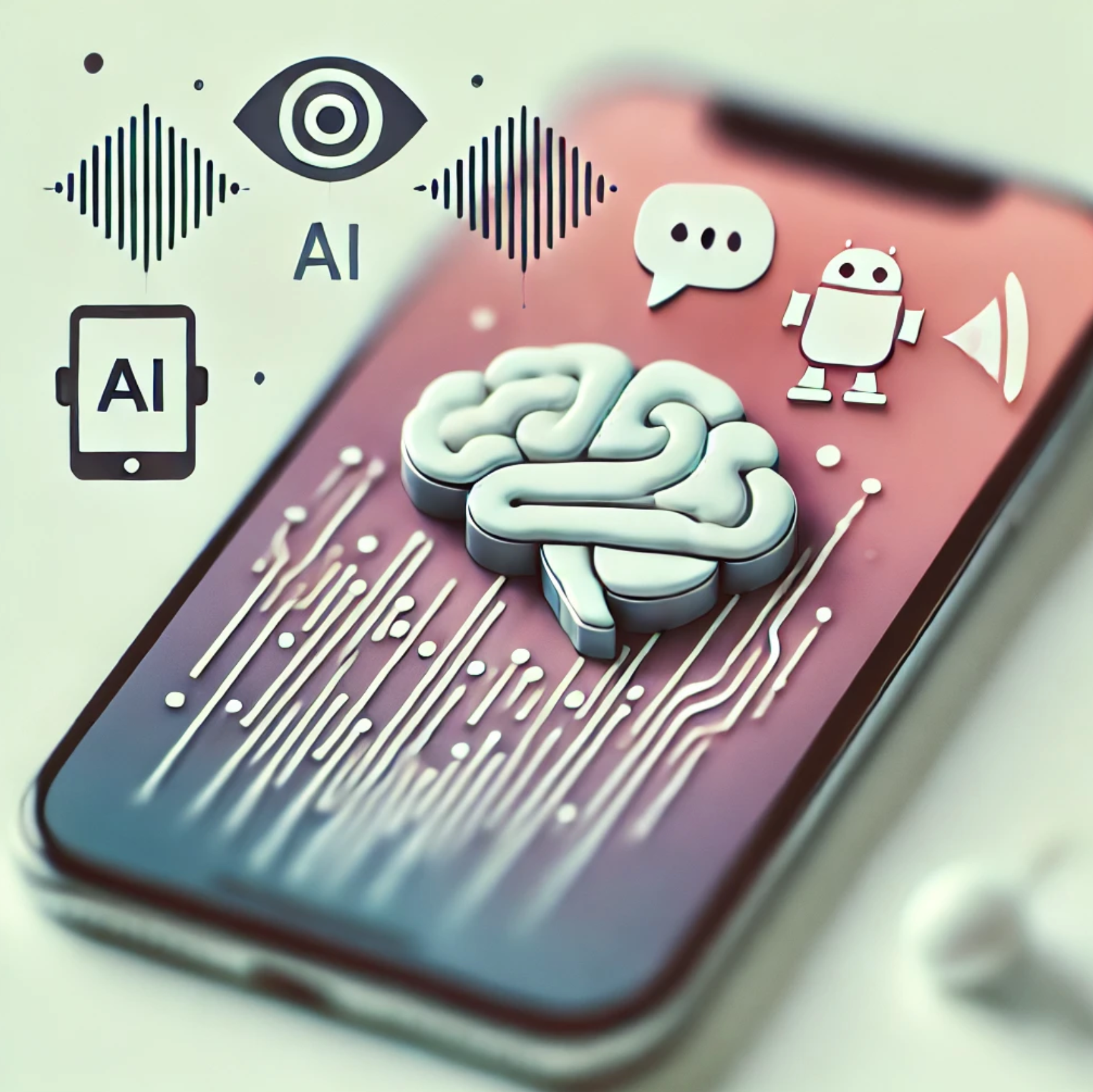 Illustration showing AI-powered echolalia detection system for parent-child communication